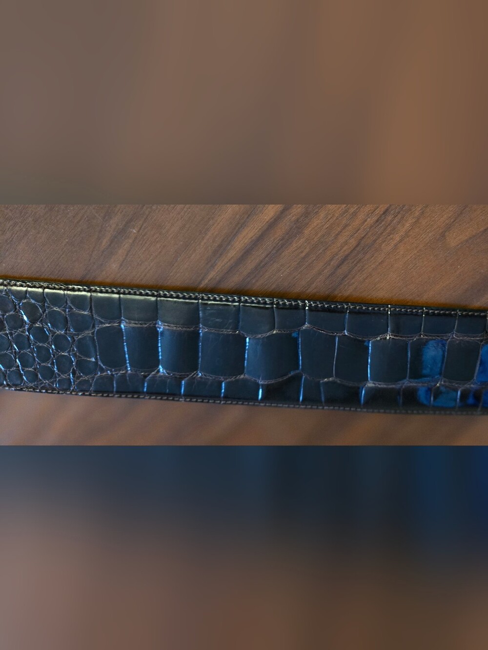Vintage Ralph Lauren Genuine Crocodile Wide Leather Belt...Rare And Collectible